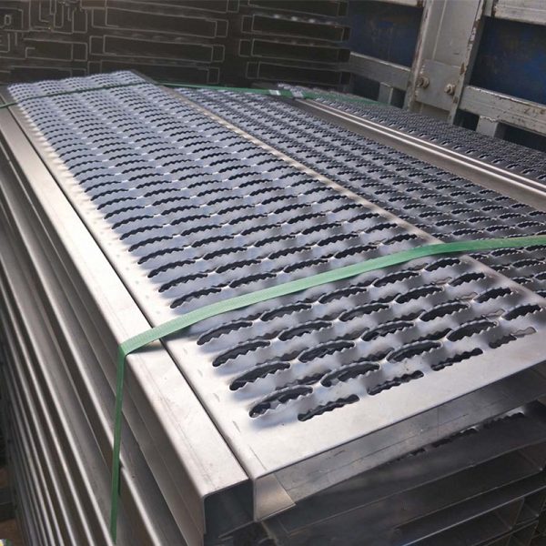 Anti-slip perforated carbon steel plate