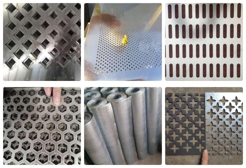 Esquema de perforación de chapa galvanizada perforada