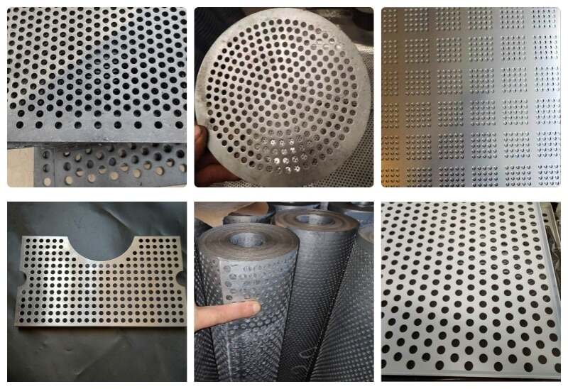 Chapas perforadas con agujeros redondos Display de patrones