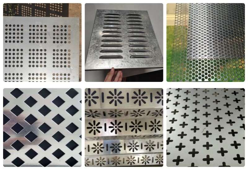 Expositor de chapa perforada de acero inoxidable