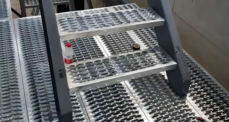 Perforated anti-skid panel industrial flooring installation project