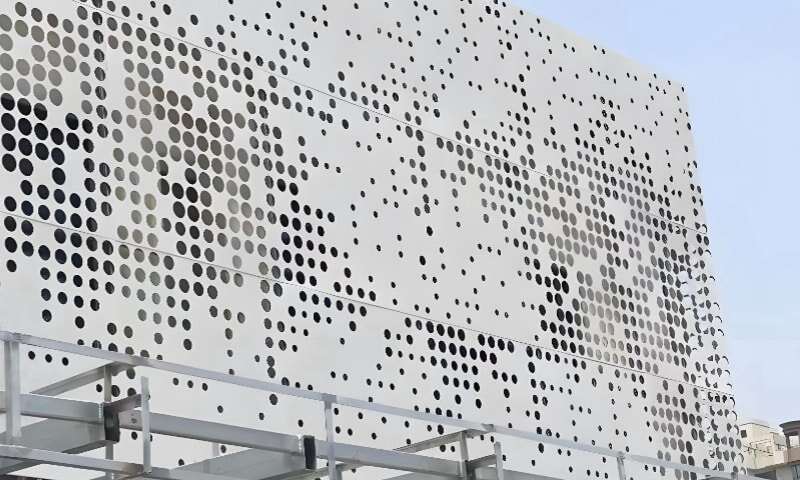 Showcase of aluminum perforated curtain wall case study for a European commercial building