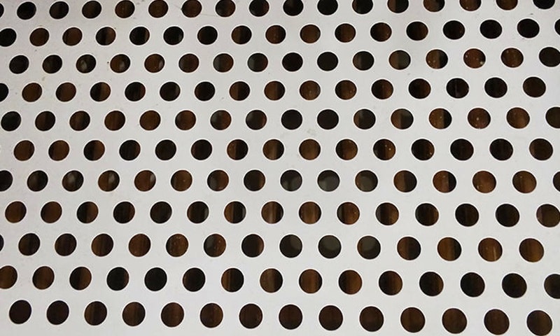 Lembaran berlubang bundar aluminium berlapis bubuk elektrostatik